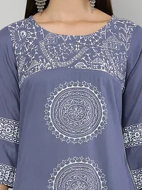 Stylish Grey Rayon Printed Kurti For Women-thumb4