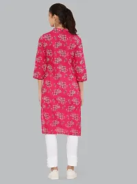 Stylish Pink Cotton Printed Kurti For Women-thumb2