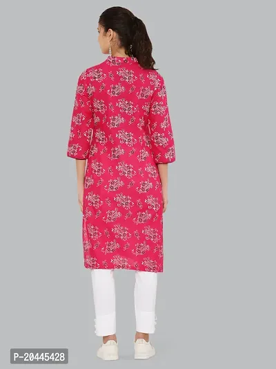 Stylish Pink Cotton Printed Kurti For Women-thumb3