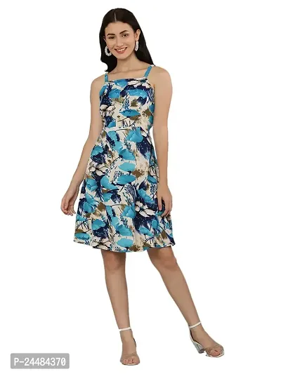 HOTSWAG.COM Women's Printed Knee Length Sleeveless Short Dress-thumb0