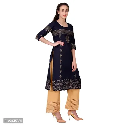 Stylish Black Cotton Printed Kurti For Women-thumb2