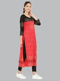 Stylish Red Rayon Printed Kurti For Women-thumb1