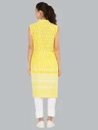 Stylish Yellow Cotton Printed Kurti For Women-thumb2