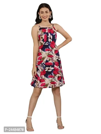 HOTSWAG.COM Women's Printed Knee Length Sleeveless Short Dress