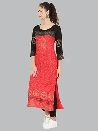 Stylish Red Rayon Printed Kurti For Women-thumb3