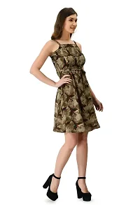 EZIS FASHION Women's Crepe Milk Print Calf Length Regular Dress | Multi | EZIS- D148-thumb2