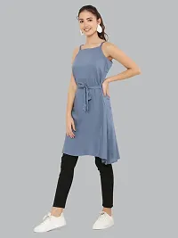 Stylish Grey Rayon Printed Dresses For Women-thumb3