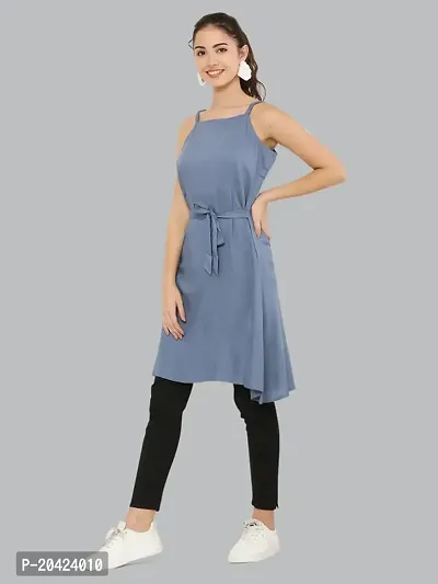 Stylish Grey Rayon Printed Dresses For Women-thumb4