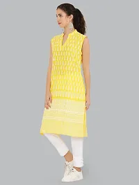 Stylish Yellow Cotton Printed Kurti For Women-thumb3