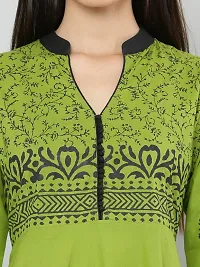 Stylish Green Cotton Printed Kurti For Women-thumb4