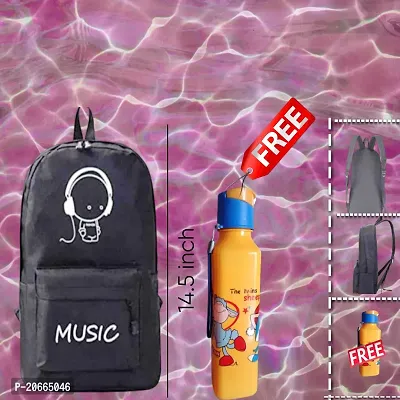 Classy Printed School Bags for Kids with water Bottle