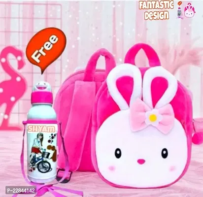 Classy Solid School Bags with Water Bottle-thumb0
