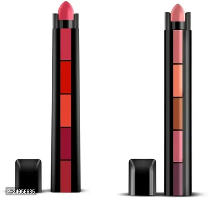 COMMBO OF  5 IN 1 ( NUDE+ RED ) LIPSTICKS-thumb0