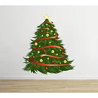 Byte Shop Decorative Christmas Tree PVC Vinyl self Adhesive Wall Sticker (Ideal Size on Wall: 55 cm x 50 cm, Multicolour)-thumb2
