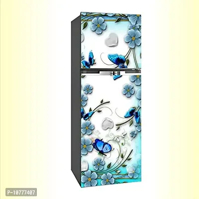 Abstract Decorative Sky Flower loveing Hearts Butterflies Vinyl Fridge Cover Wallpaper Poster Adhesive Vinyl Sticker Fridge wrap Decorative Sticker (PVC Vinyl Covering Area 60cm X 160cm) CFD0228-thumb4