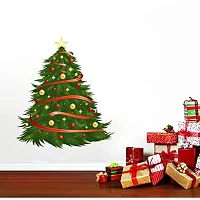 Byte Shop Decorative Christmas Tree PVC Vinyl self Adhesive Wall Sticker (Ideal Size on Wall: 55 cm x 50 cm, Multicolour)-thumb3