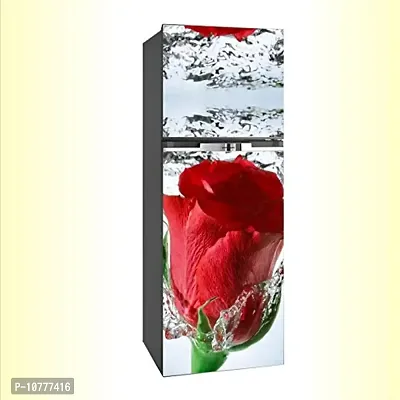 Abstract red Rose with Water Vinyl Fridge Cover Wallpaper Poster Adhesive Vinyl Sticker Fridge wrap Decorative Sticker (PVC Vinyl Covering Area 60cm X 160cm) CFD0218-thumb4