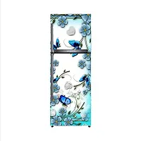 Abstract Decorative Sky Flower loveing Hearts Butterflies Vinyl Fridge Cover Wallpaper Poster Adhesive Vinyl Sticker Fridge wrap Decorative Sticker (PVC Vinyl Covering Area 60cm X 160cm) CFD0228-thumb2