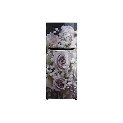 Peaceful White Flower Wallpaper Poster Adhesive Vinyl Sticker Fridge wrap Sticker (PVC Vinyl Covering Area 60cm X 160cm) CFD0154