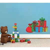 Byte Shop Santa's Gifts for Kids PVC Vinyl self Adhesive Wall Sticker (Ideal Size on Wall: 40 cm x 61 cm, Multicolour)-thumb1