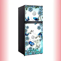Abstract Decorative Sky Flower loveing Hearts Butterflies Vinyl Fridge Cover Wallpaper Poster Adhesive Vinyl Sticker Fridge wrap Decorative Sticker (PVC Vinyl Covering Area 60cm X 160cm) CFD0228-thumb1
