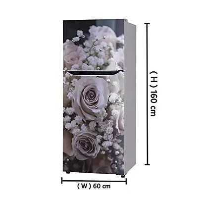 Peaceful White Flower Wallpaper Poster Adhesive Vinyl Sticker Fridge wrap Sticker (PVC Vinyl Covering Area 60cm X 160cm) CFD0154