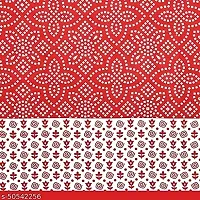 Krishna Store Rajsthani Prints Embrodarry Print Jaipuri Cotton Bed Sheet for Single Bed / Diwan Bedsheet with One Pillow Cover Size 60 x 90 Inch (Red)-thumb2