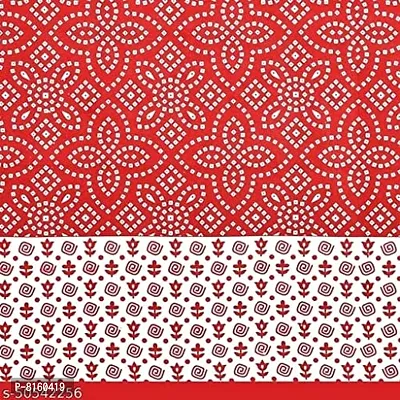 Krishna Store Rajsthani Prints Embrodarry Print Jaipuri Cotton Bed Sheet for Single Bed / Diwan Bedsheet with One Pillow Cover Size 60 x 90 Inch (Red)-thumb3