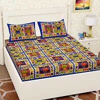 ADHIYAGYA Present Cotton Rajasthani Jaipuri Traditional Double Bedsheet (King Size, Multicolor.)-thumb3