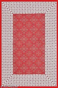 Krishna Store Rajsthani Prints Embrodarry Print Jaipuri Cotton Bed Sheet for Single Bed / Diwan Bedsheet with One Pillow Cover Size 60 x 90 Inch (Red)-thumb1