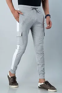 STYLE ACCORD Men 4 Pocket Lycra TRAK Pants Jogger (36, Light Grey)-thumb3