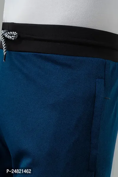 Men's Lycra Colour Block Regular Shorts (L, Airforce Blue)-thumb5