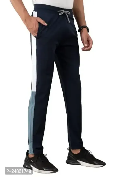 STYLE ACCORD Men Lycra Track Pants (XXL, Navy Blue)