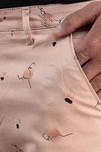 STYLE ACCORD Men Printed Chino Shorts (36, Peach)-thumb1