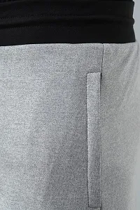 Men's Lycra Colour Block Regular Shorts (L, Light Grey)-thumb4
