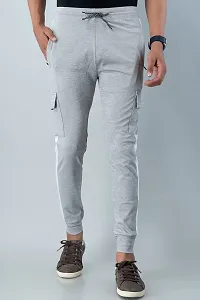 STYLE ACCORD Men 4 Pocket Lycra TRAK Pants Jogger (36, Light Grey)-thumb1