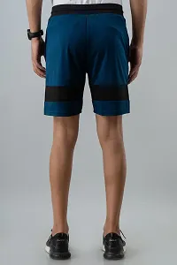 Men's Lycra Colour Block Regular Shorts (L, Airforce Blue)-thumb3