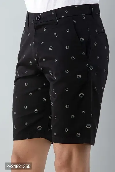 STYLE ACCORD Men Printed Chino Shorts (34, Black)-thumb5