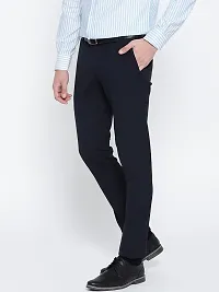 MALENO Men's Slim Fit Navy Blue Trouser : for Daily Office Wear Use (Size: 32)-thumb2