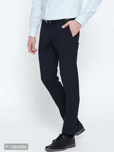 MALENO Men's Slim Fit Navy Blue Trouser : for Daily Office Wear Use (Size: 32)-thumb3