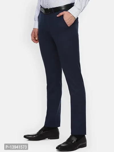 MALENO Men's Slim Fit Navy Blue Trouser-thumb3