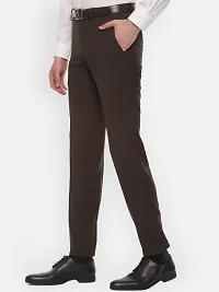 MALENO Stylish Slim Fit Men Solid Brown Trouser-thumb2