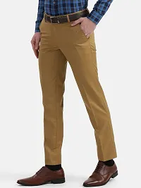 MALENO Slim Fit Men Solid Brown Trouser-thumb1