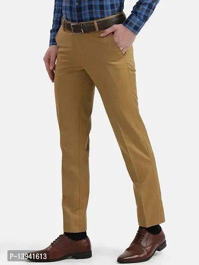MALENO Slim Fit Men Solid Brown Trouser-thumb2