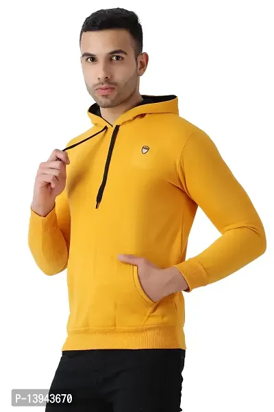 MALENO Men Hooded Yellow Sweat Shirt