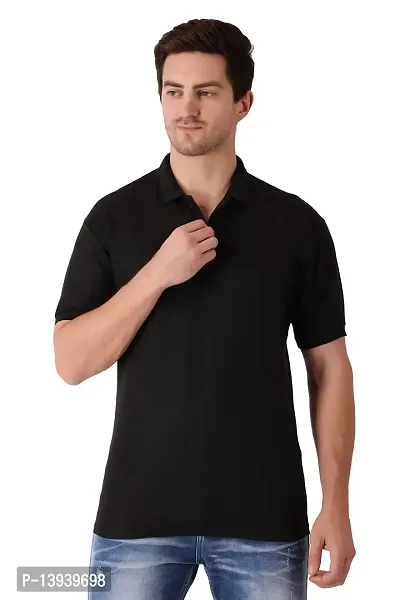 MALENO Men's Polo Neck Stripe Cotton T-Shirt