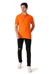 MALENO Men's Solid Polo Neck Cotton T-Shirt-thumb4