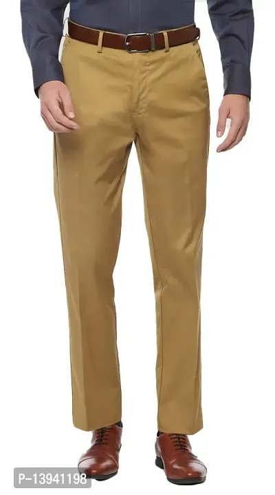 Polyester Viscose Blend Casual Trousers For Men-thumb0