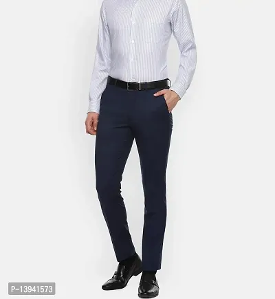 MALENO Men's Slim Fit Navy Blue Trouser-thumb4