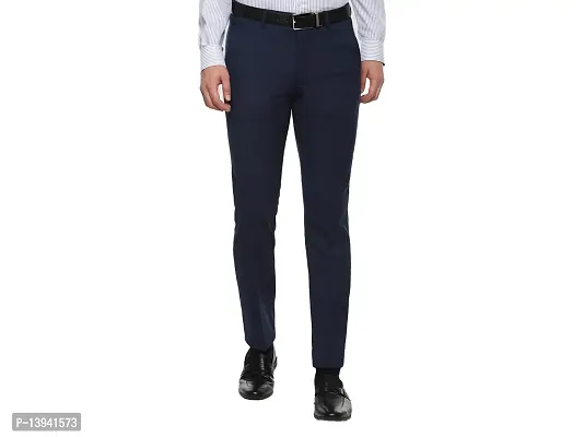 MALENO Men's Slim Fit Navy Blue Trouser-thumb0